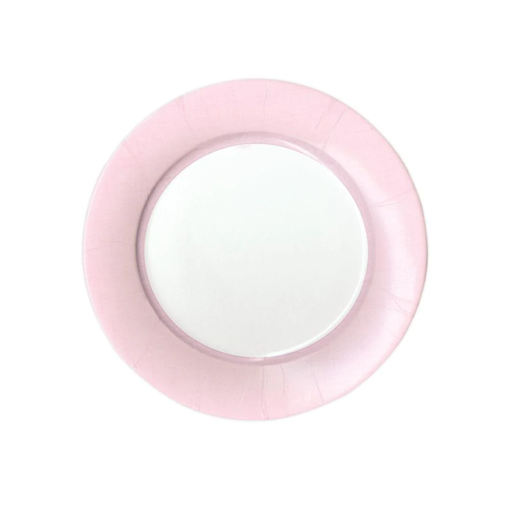 Caspari Petal Pink Linen Border, Dessert Plates  - 8/Pack