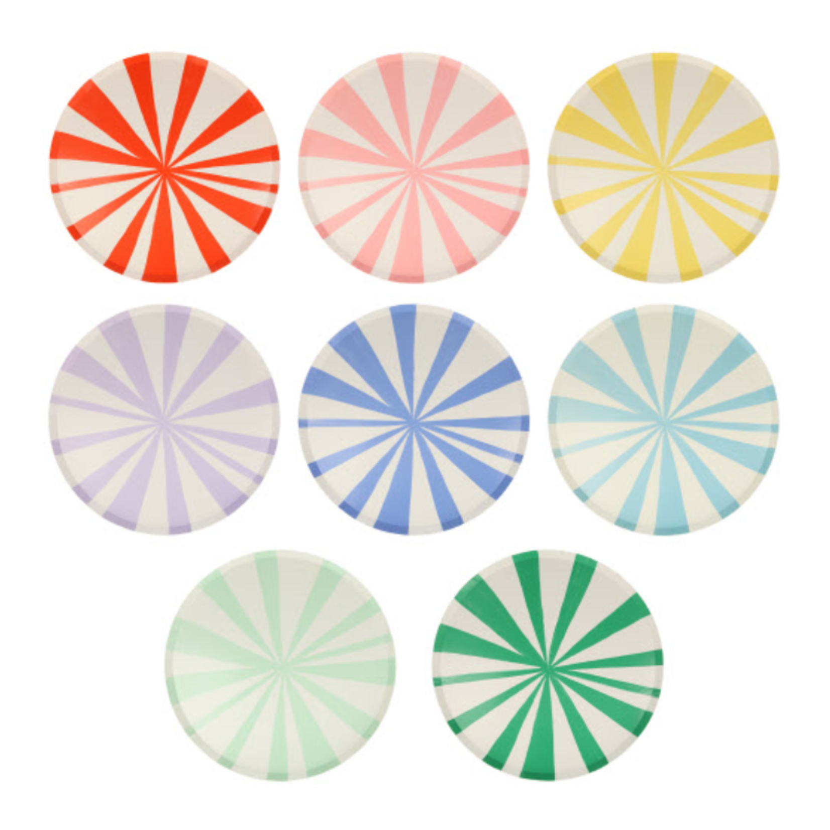 Meri Meri Mixed Stripe, Dinner Plates - 8/Pack