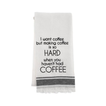 Karma Waffle Weave Tea Towel, Coffee