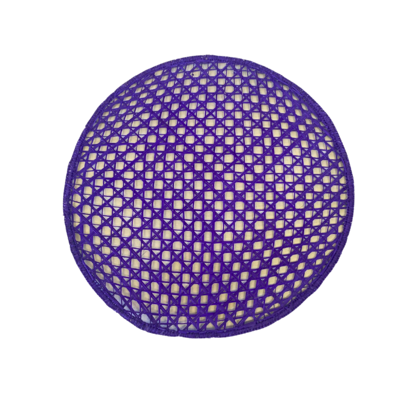Klatso Round Cane Placemat, Purple