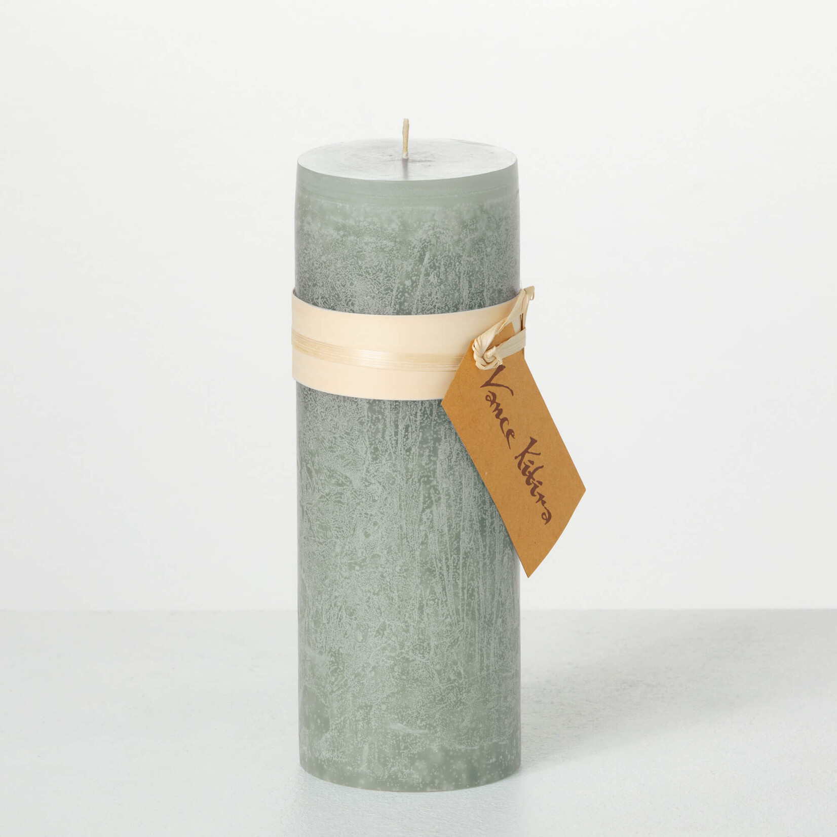 Sullivans Timber Pillar Candle, Sage - 9”