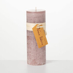 Sullivans Timber Pillar Candle, Rustic Mauve - 9”