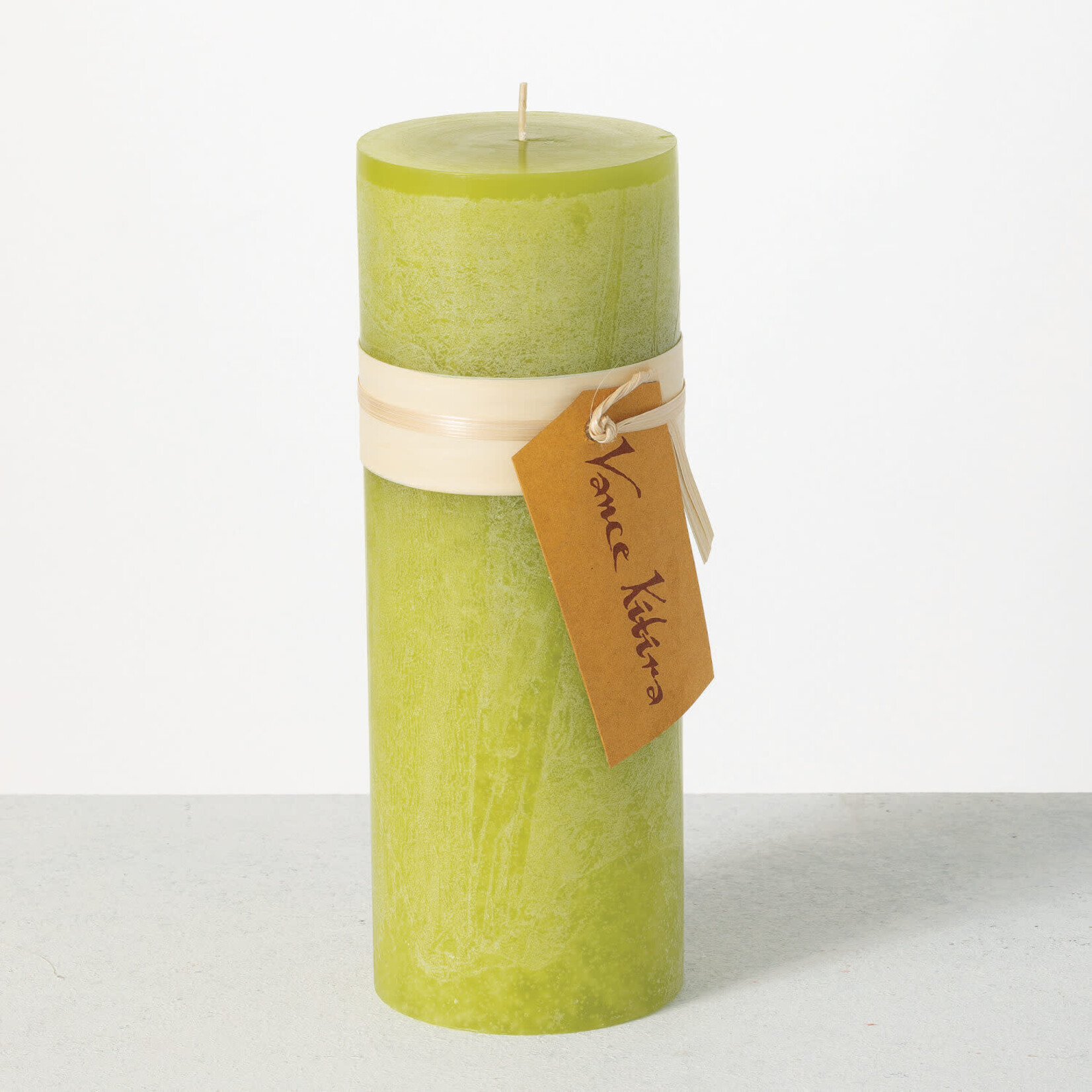 Sullivans Timber Pillar Candle, Green Grape - 9”