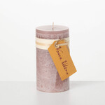 Sullivans Timber Pillar Candle, Rustic Mauve - 6”