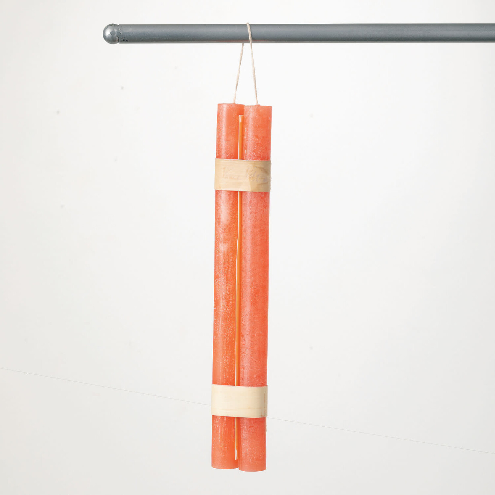Sullivans Timber Taper Candle Hanging Pair,  Coral  - 12”
