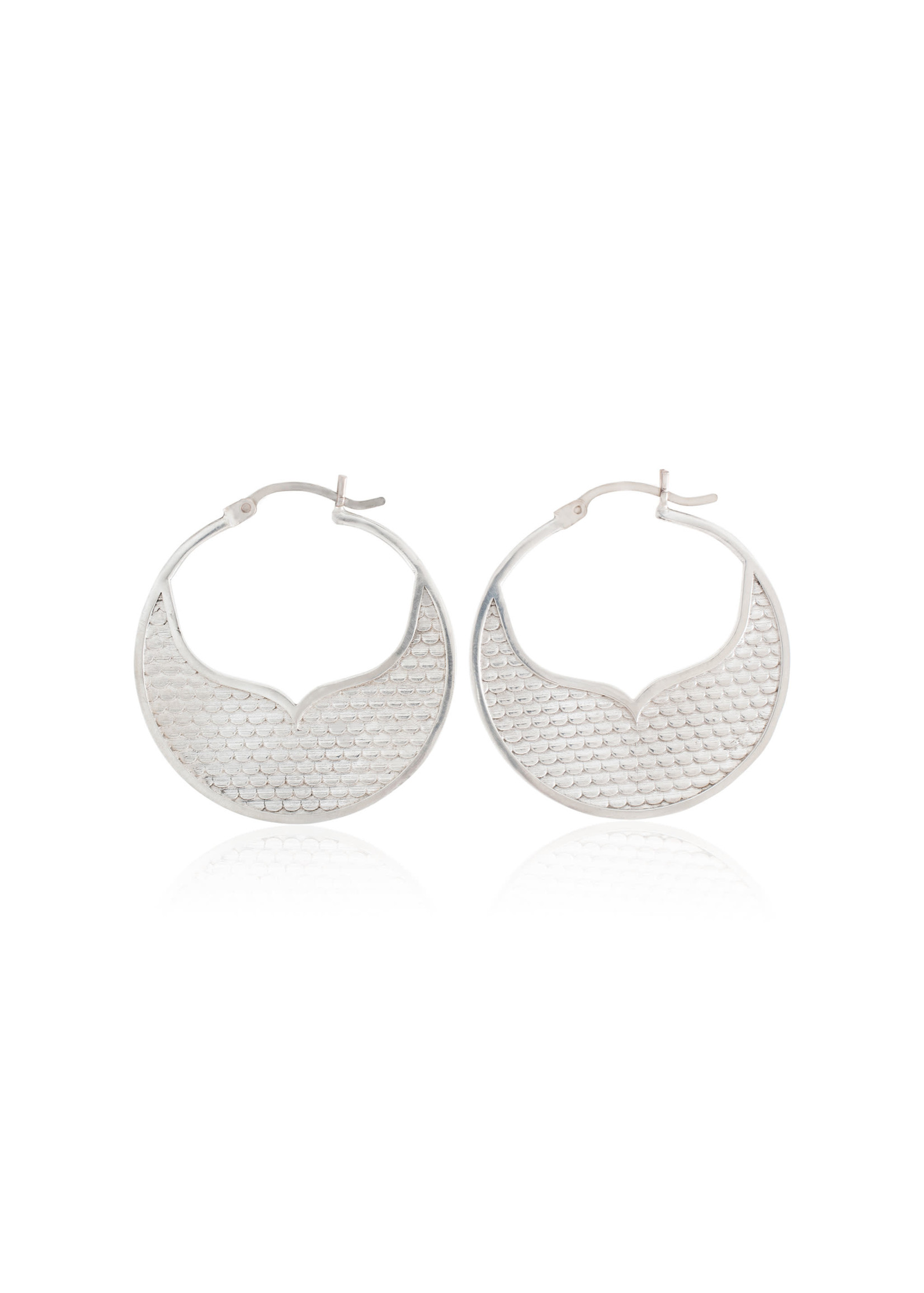 Michaela Farkasovska Designs Mermaid Tail Hoop Earrings - Large, Silver