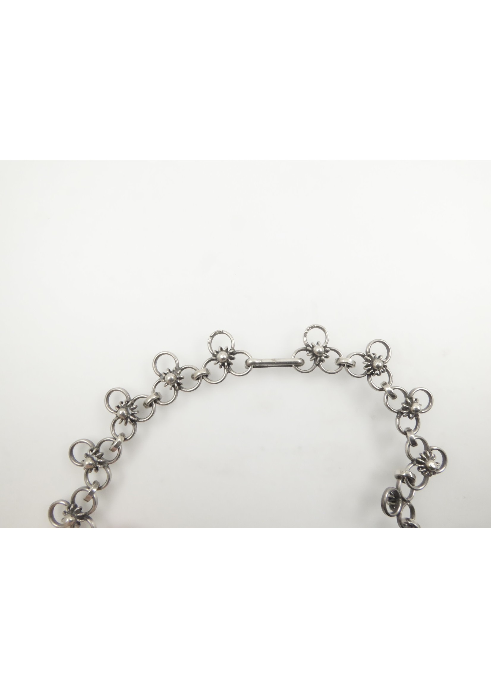 Lisa Kramer Vintage Jewelry Silver Floral Fringe Necklace