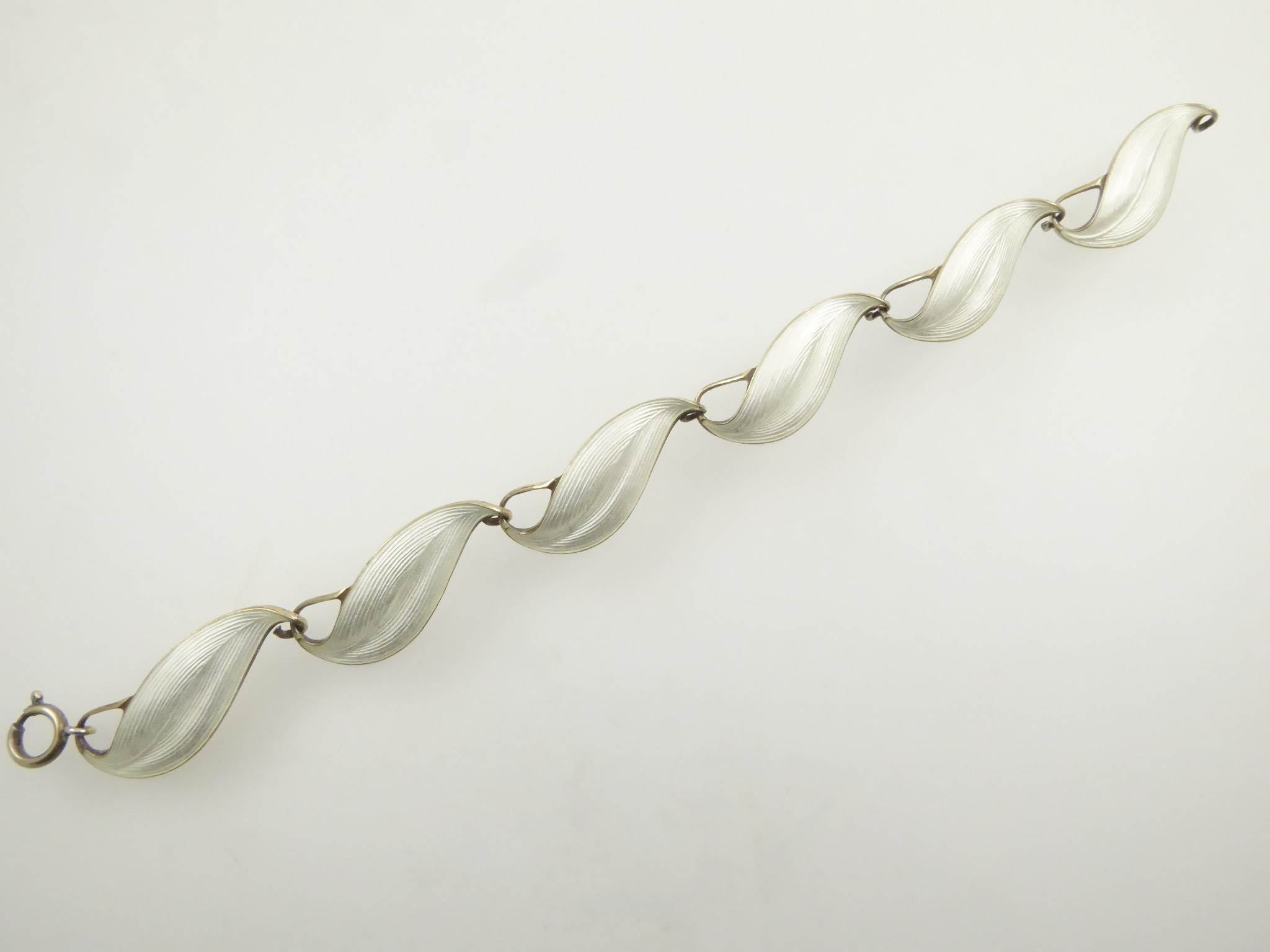 Finn Jensen White Enameled Bracelet The Edna Collective