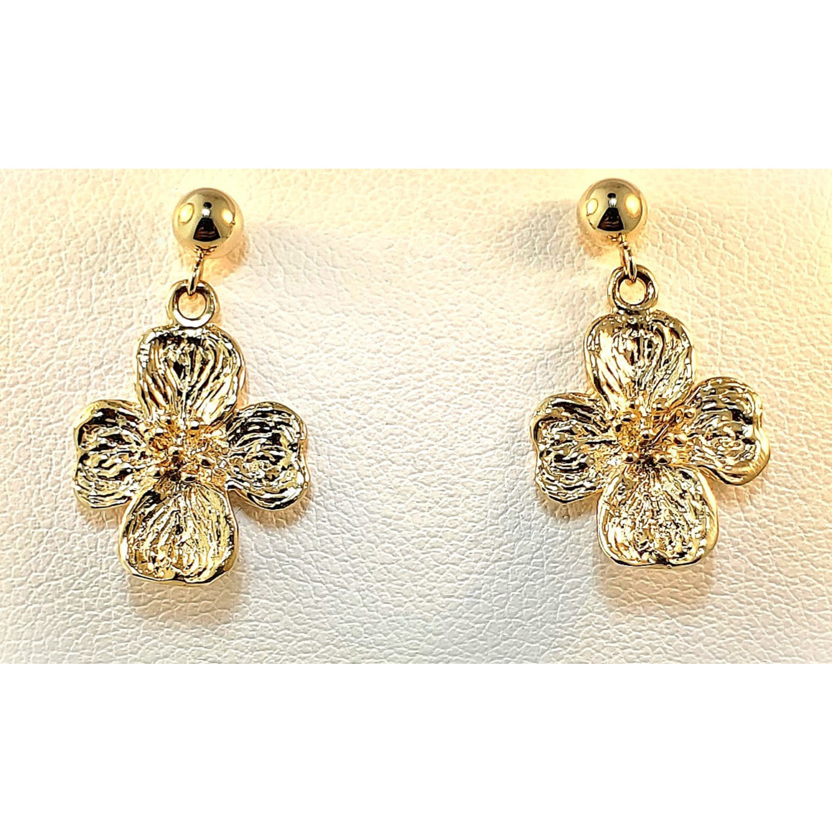 14KY Dahlonega Gold M. Dogwood Earrings