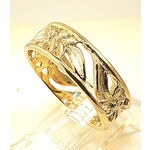 14K Yellow Dahlonega Gold Floral Band
