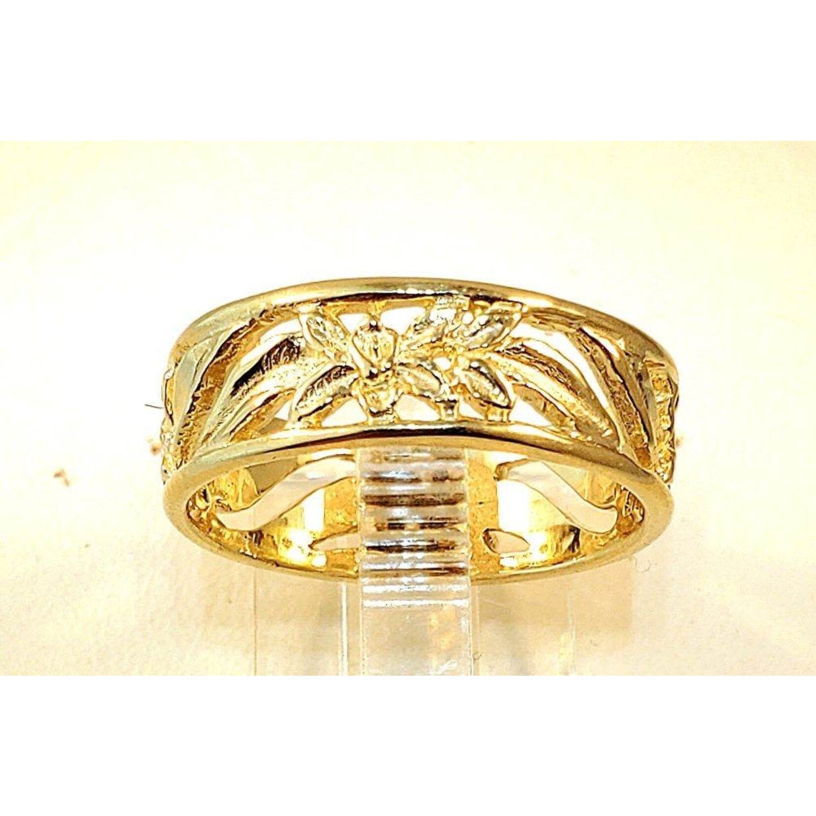 14K Yellow Dahlonega Gold Floral Band