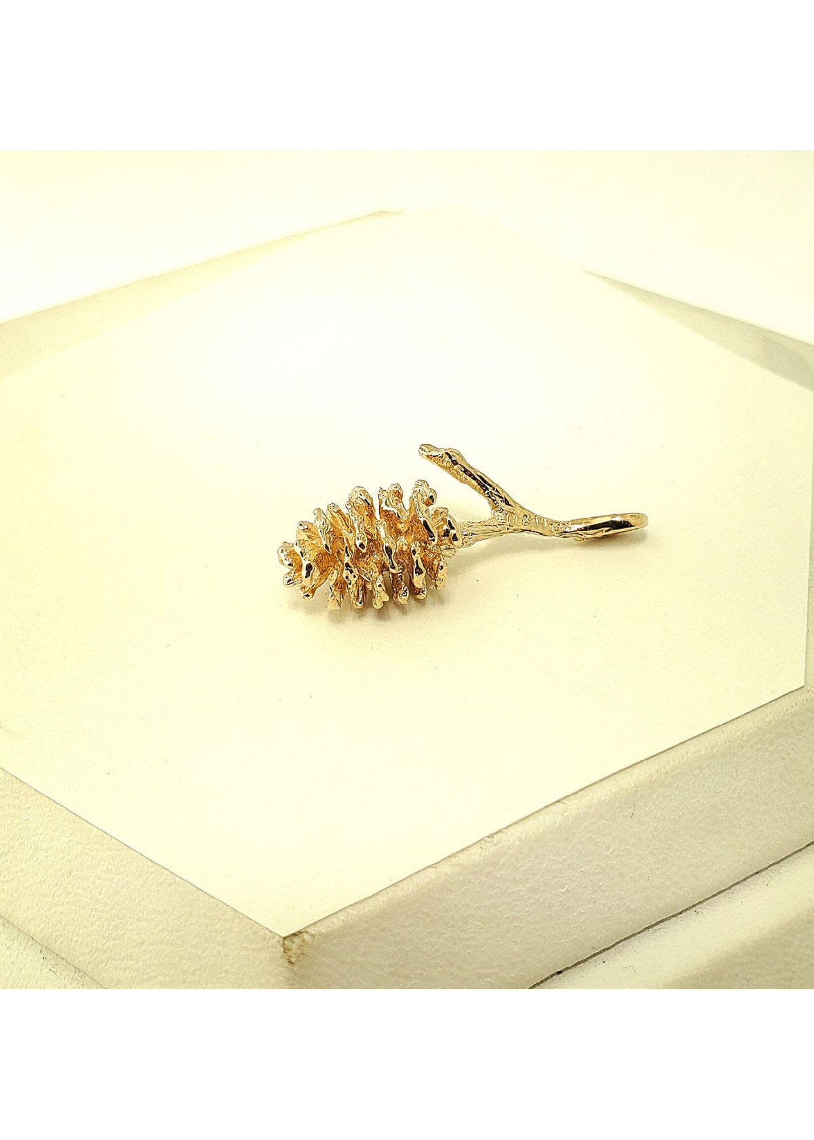 14K Yellow Pinecone Pendant
