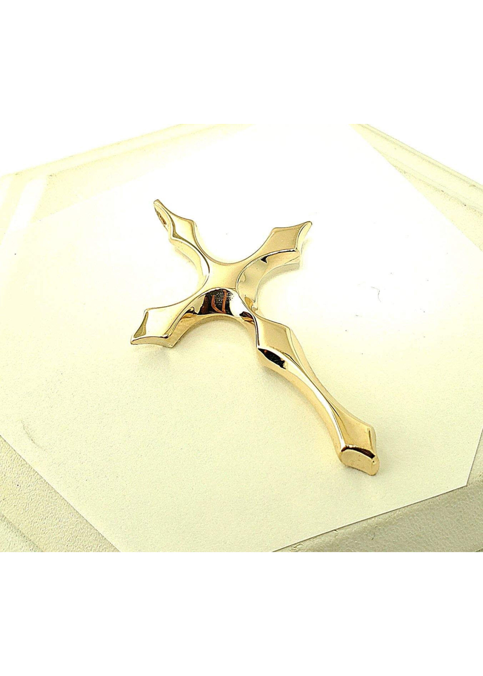 14K Yellow Carved Cross Solid 11.3 grams