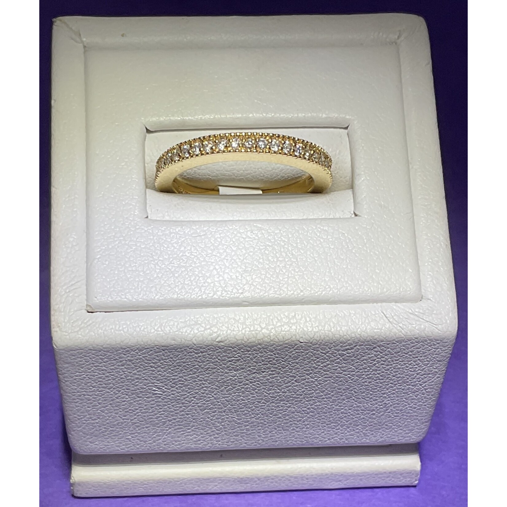 14KY .23ctw DIA MILGRAIN BAND SZ6 1/2