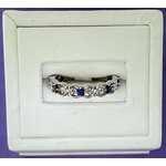 14KW SAPPHIRE & DIA RING SZ. 7