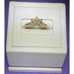 14KY 0.13ctw  Dia. Leaf Contour Ring Sz. 6.5