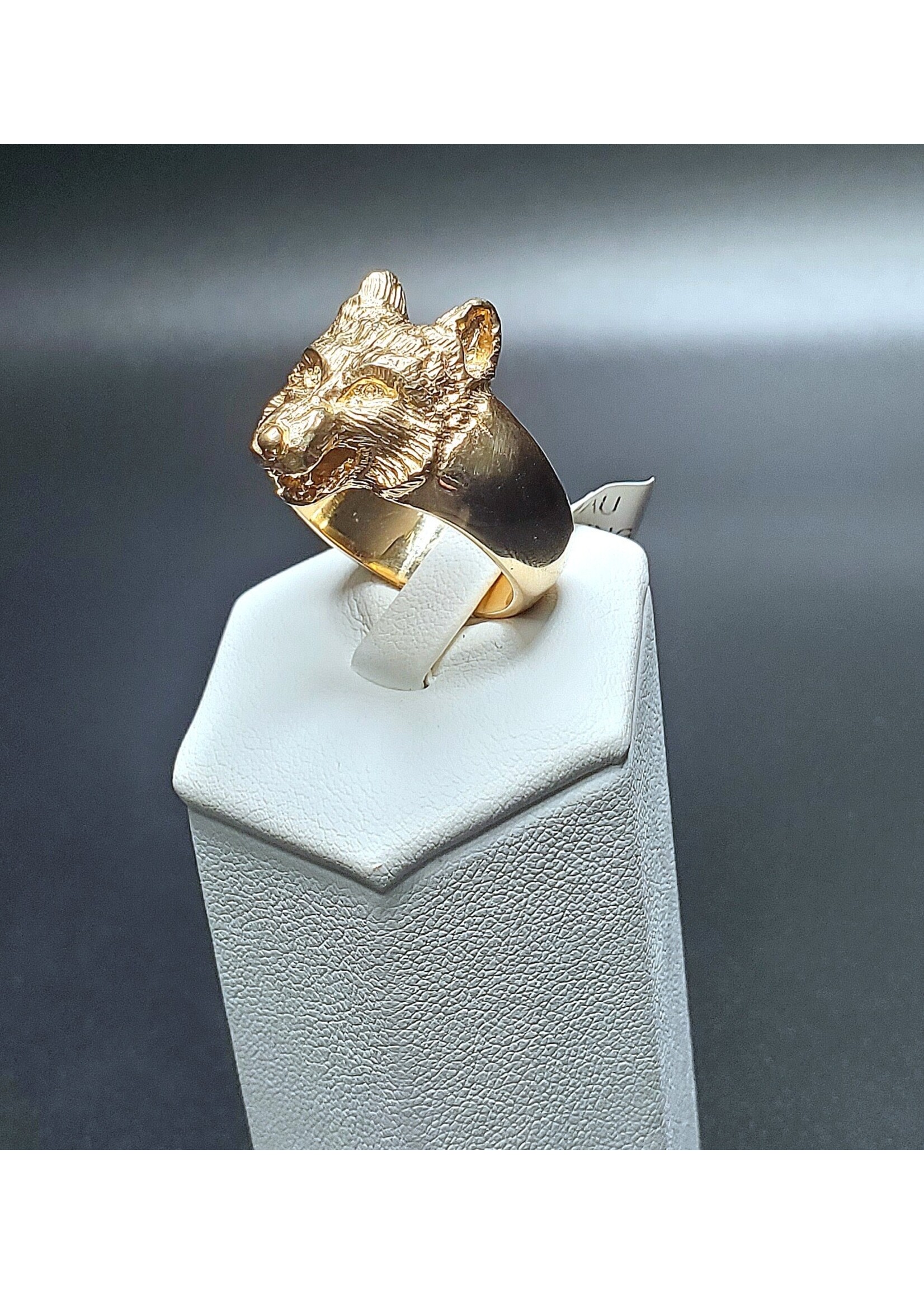 14KY DAU WOLF RING SZ.9.5