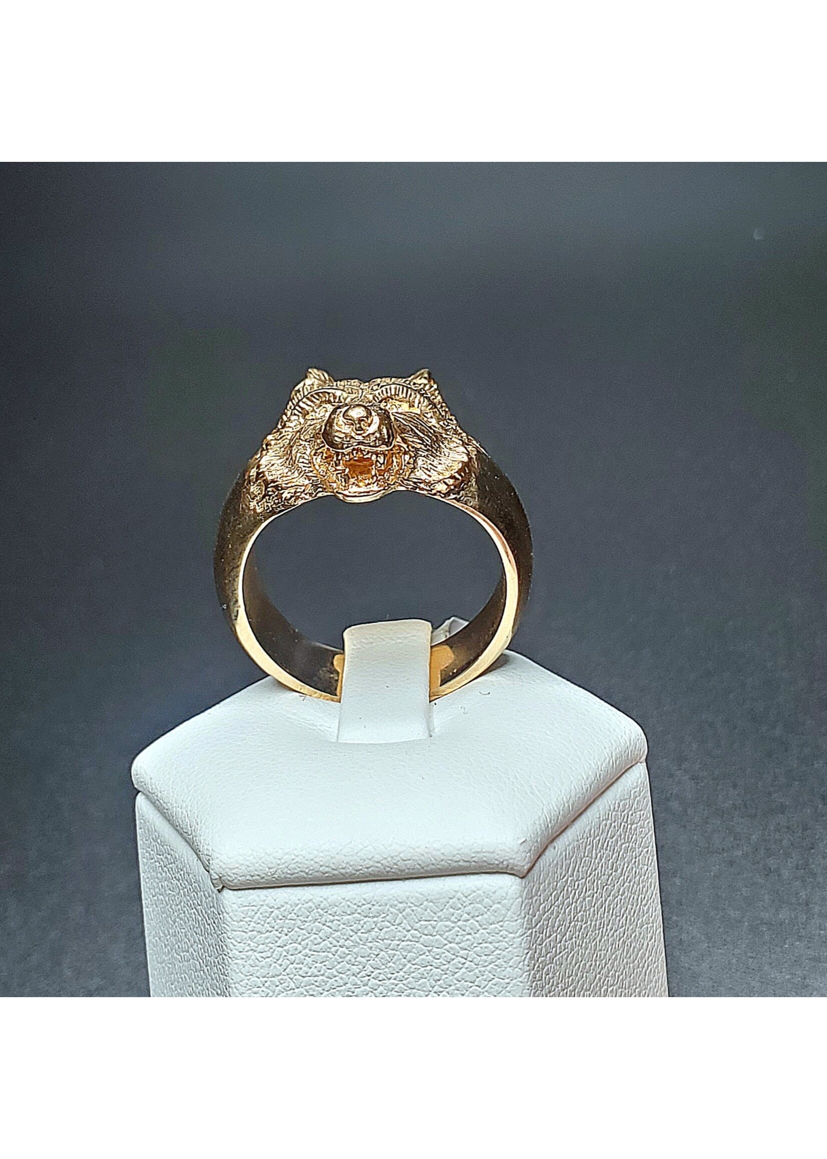 14KY DAU WOLF RING SZ.9.5