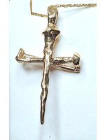 14k 3 Large Nail Cross Pendant
