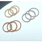 14k DAU Stack Rope Band