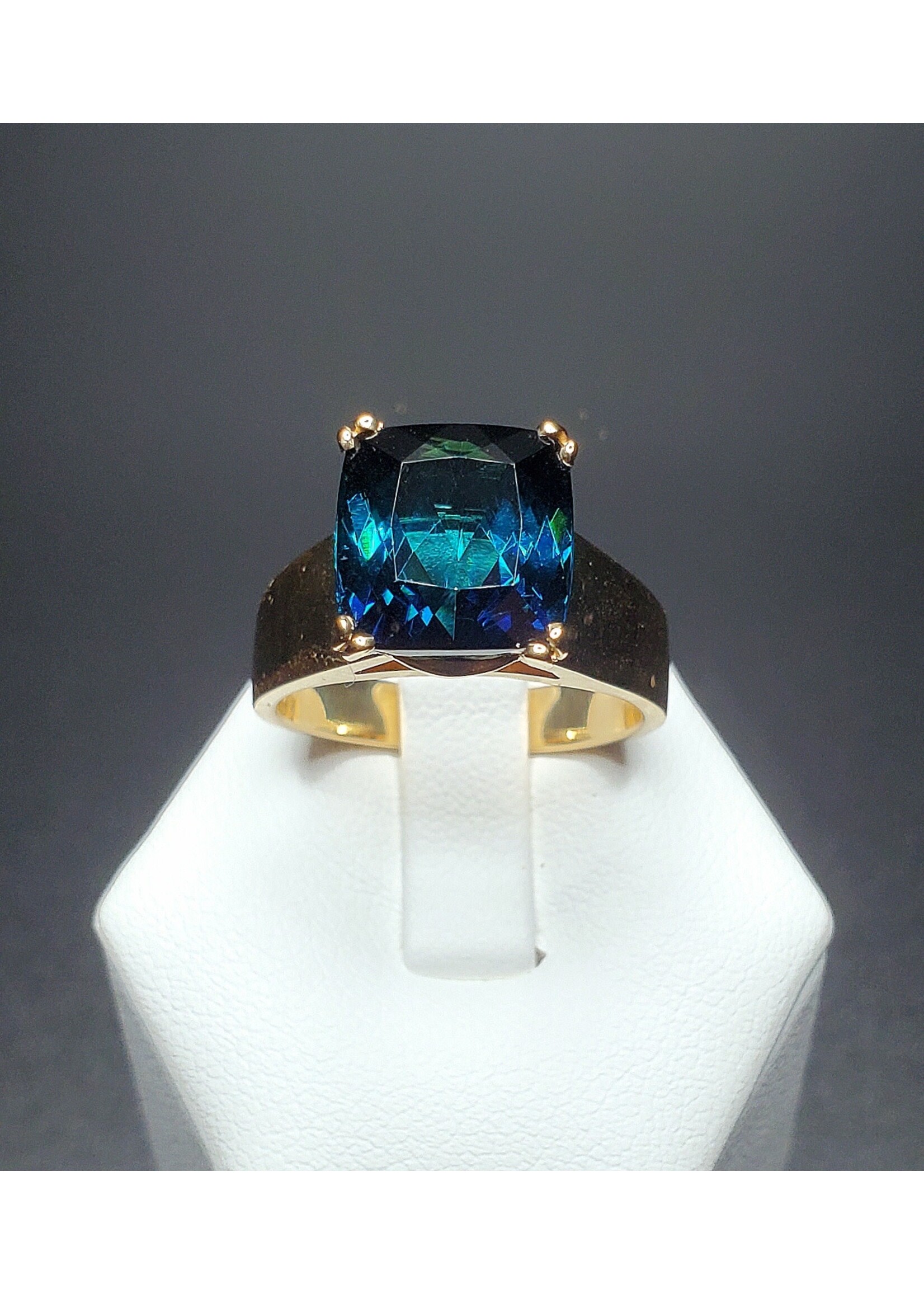 14KY 6.32 ct. Indicolite Tourmaline  sz 8