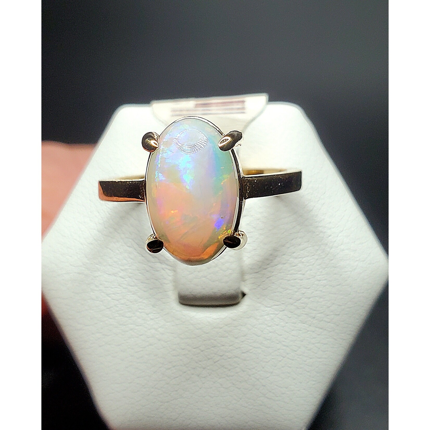 14KY 2ct Opal Sz6.25