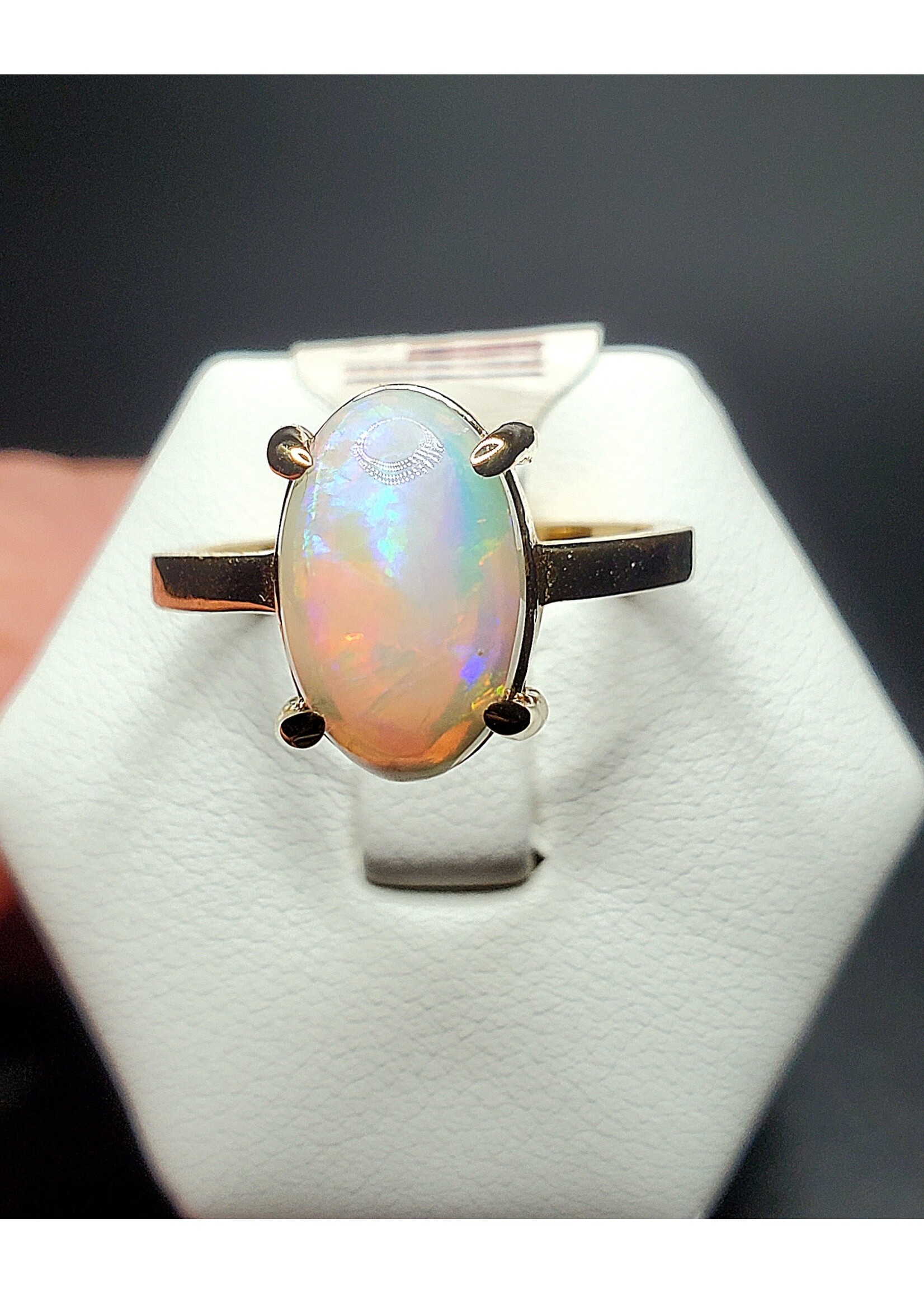 14KY 2ct Opal Sz6.25