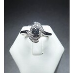 14 Karat White Gold 0.49 Carat Natural Alexandrite w/ Natural Diamond Accents Sz. 7