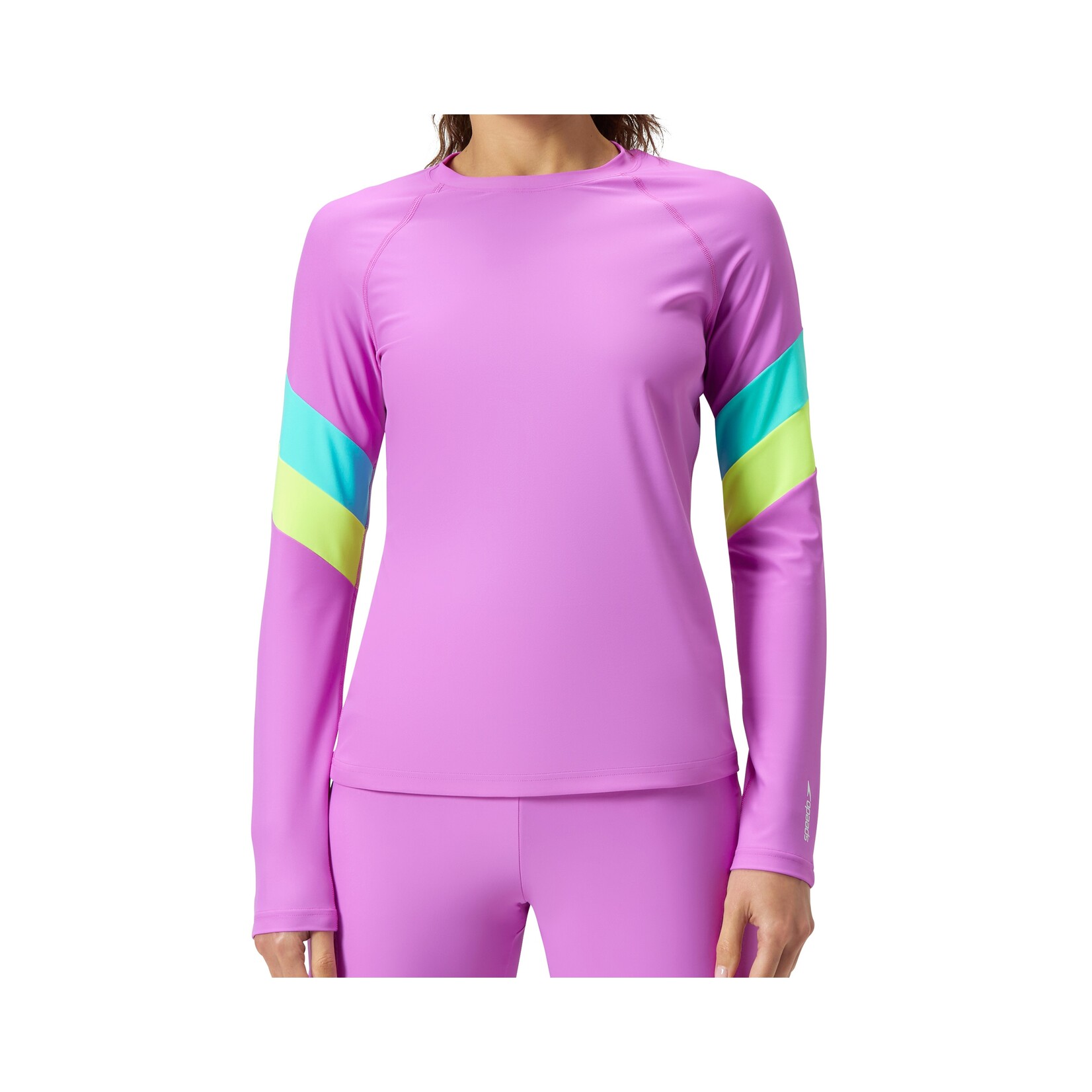 Speedo Women's Colorblock L/S Swim Top