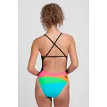 Jolyn Melisse One Piece Swimsuit - Black & Hot Pink & Sunkist