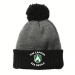 TCSD TCSD Colorblock Cuffed Pom Beanie Black Heather