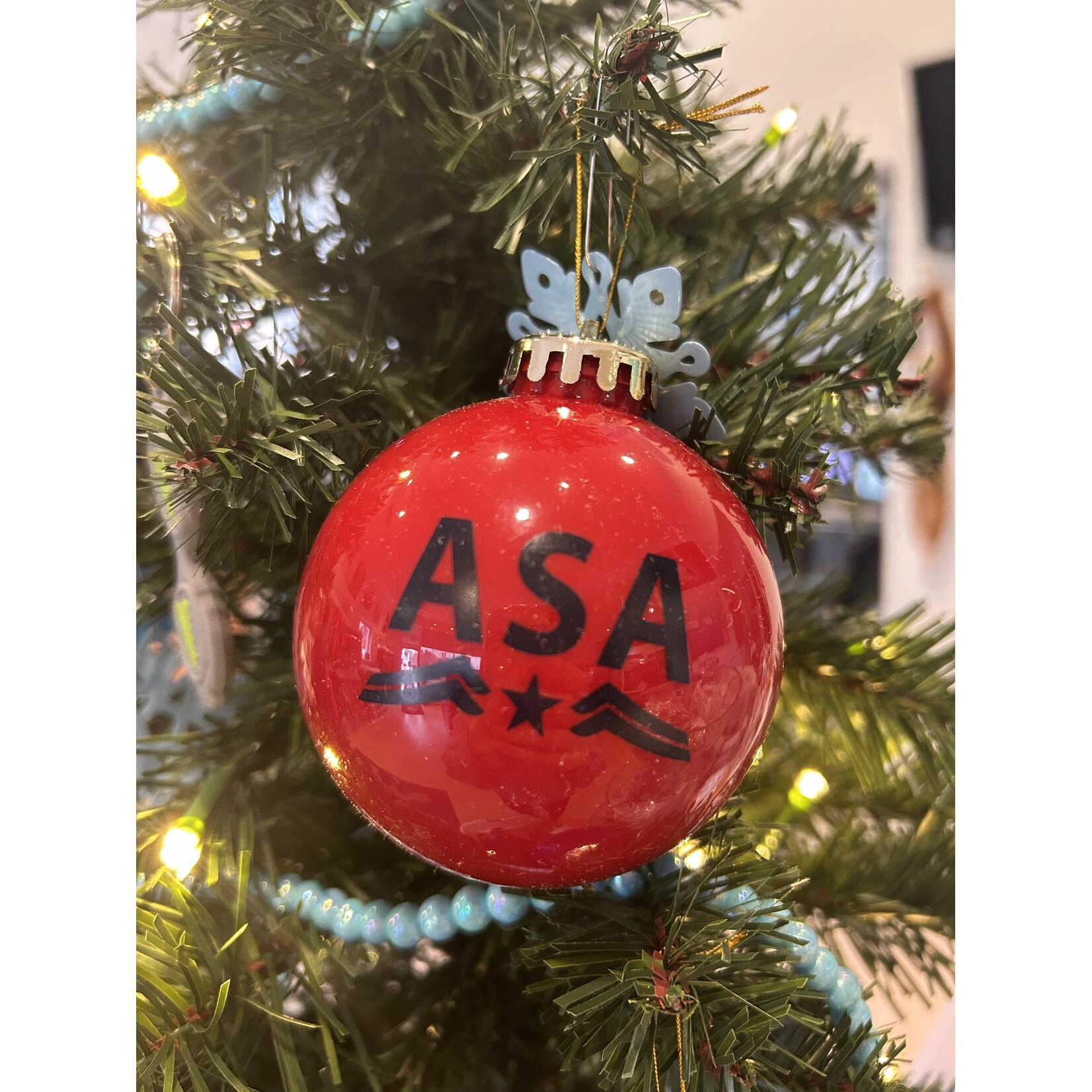 ASA ASA Holiday Ball Ornament Red/Blue