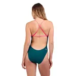 Jolyn Brandon One Piece Swimsuit - Peacock & Hot Pink Contrast