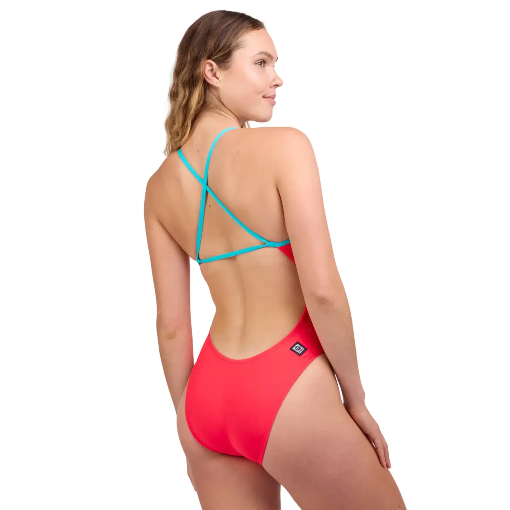 Jolyn Brandon One Piece Swimsuit - Strawberry & Hawaii Blue Contrast