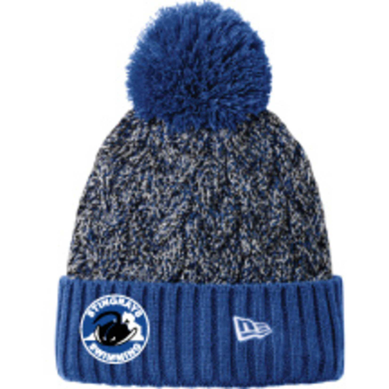 RAYS RAYS Marled Knit Pom Beanie Royal/Black/White