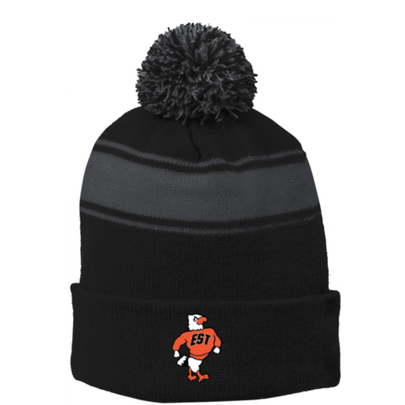 Eagles Eagles Stripe Pom Pom Beanie Black/Iron Grey