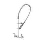 T&S BRASS T&S PRE-RINSE WALL MOUNTED FAUCET WITH 8 IN SPREAD WITH SPRAYER