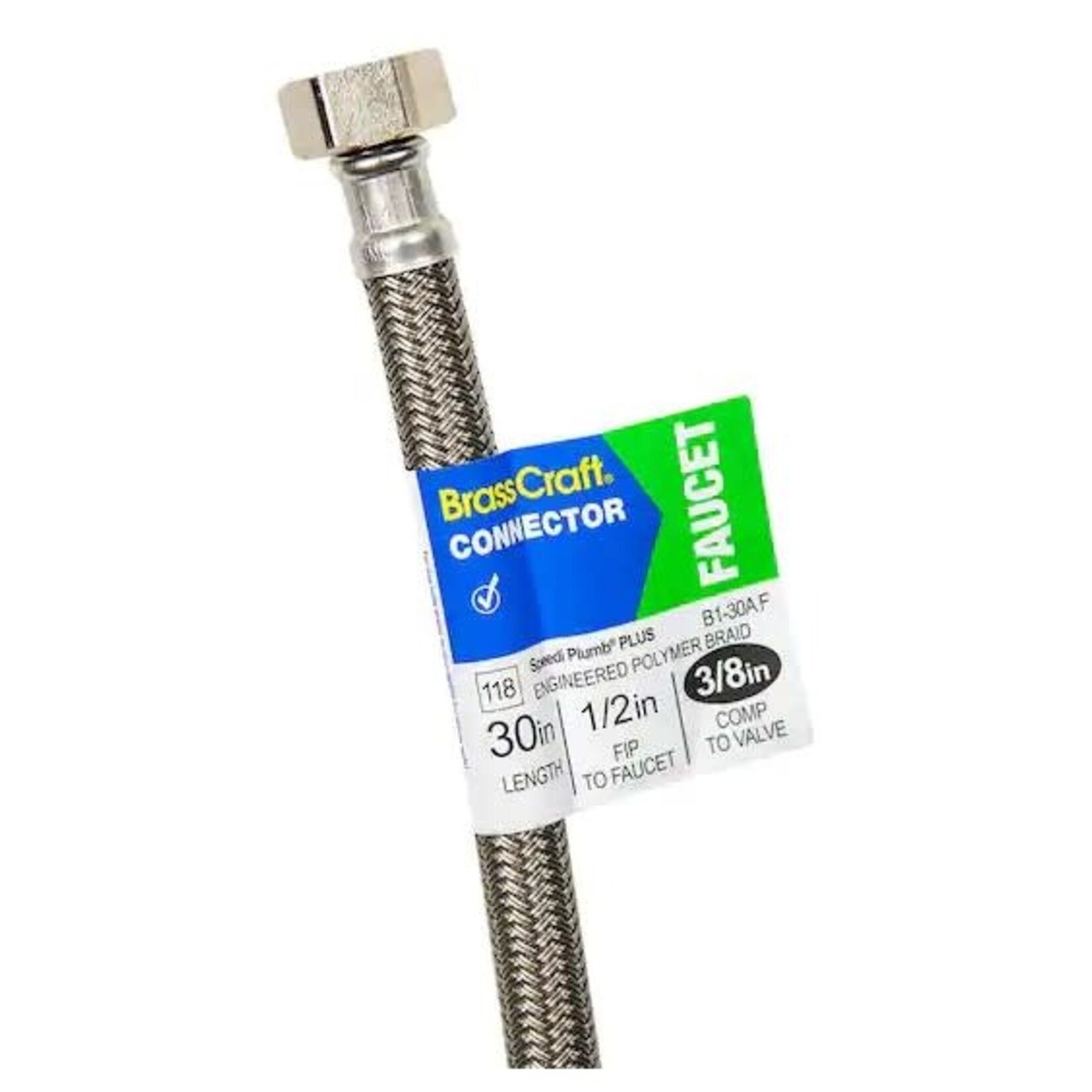 BRASSCRAFT 1/2 IN X 3/8 IN X 30 IN FAUCET SUPPLY LINE