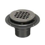 OATEY 2 IN ROUND GREY PVC SHOWER DRAIN W/ 4 1/4 IN SNAP IN STAINLESS STEEL DRAIN COVER