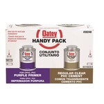 OATEY OATEY 8 OZ. PURPLE CPVC AND PVC PRIMER AND REGULAR CLEAR PVC CEMENT COMBO PACK