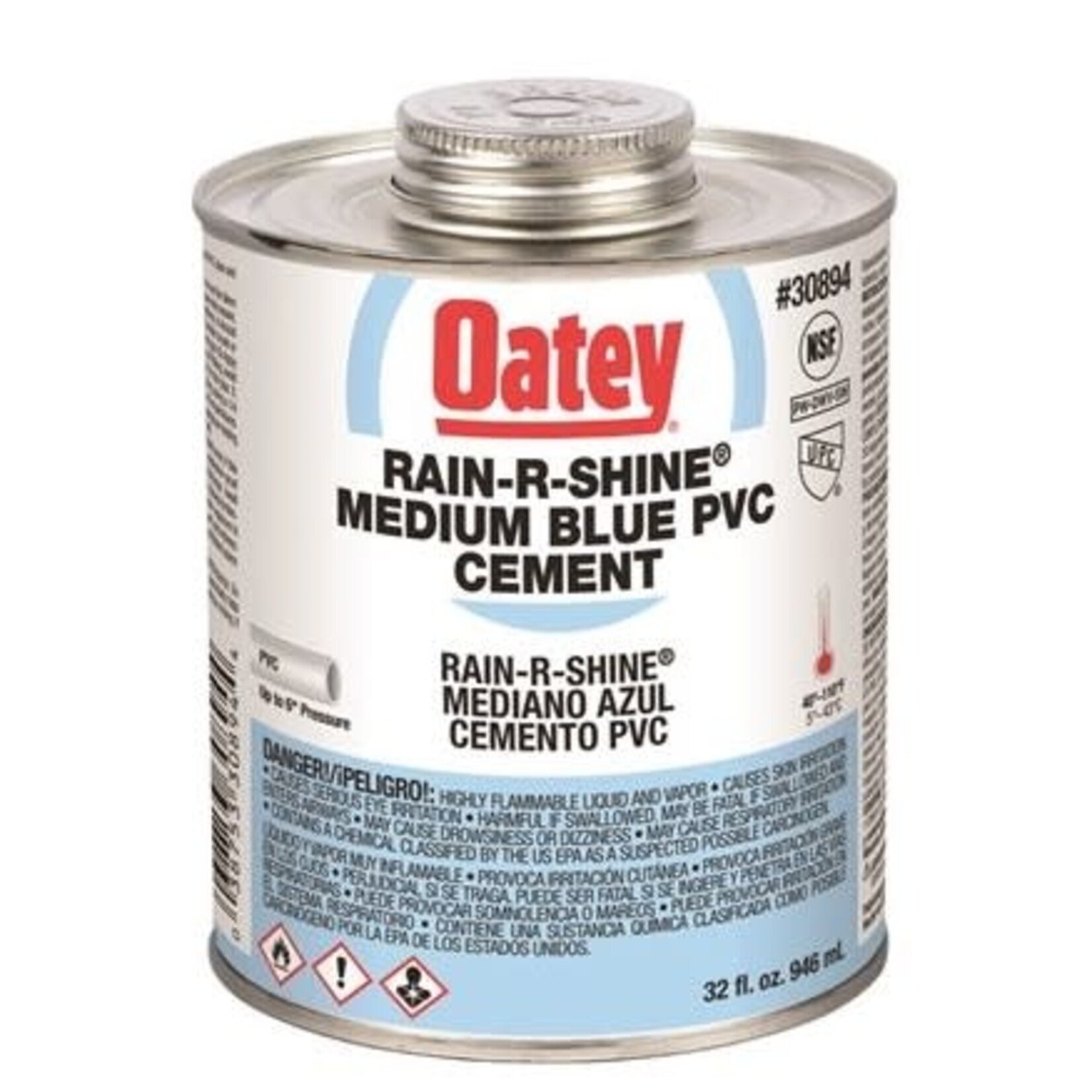 OATEY OATEY RAIN-R-SHINE 16 OZ. MEDIUM BLUE PVC CEMENT