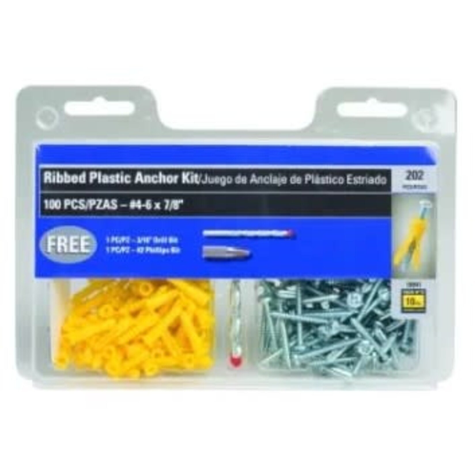 EVERBILT RIBBED PLASTIC ANCHOR COMBO PACK (90 PACK)