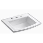 KOHLER ARCHER DROP-IN VITREOUS CHINA BATHROOM SINK IN WHITE WITH OVERFLOW DRAIN