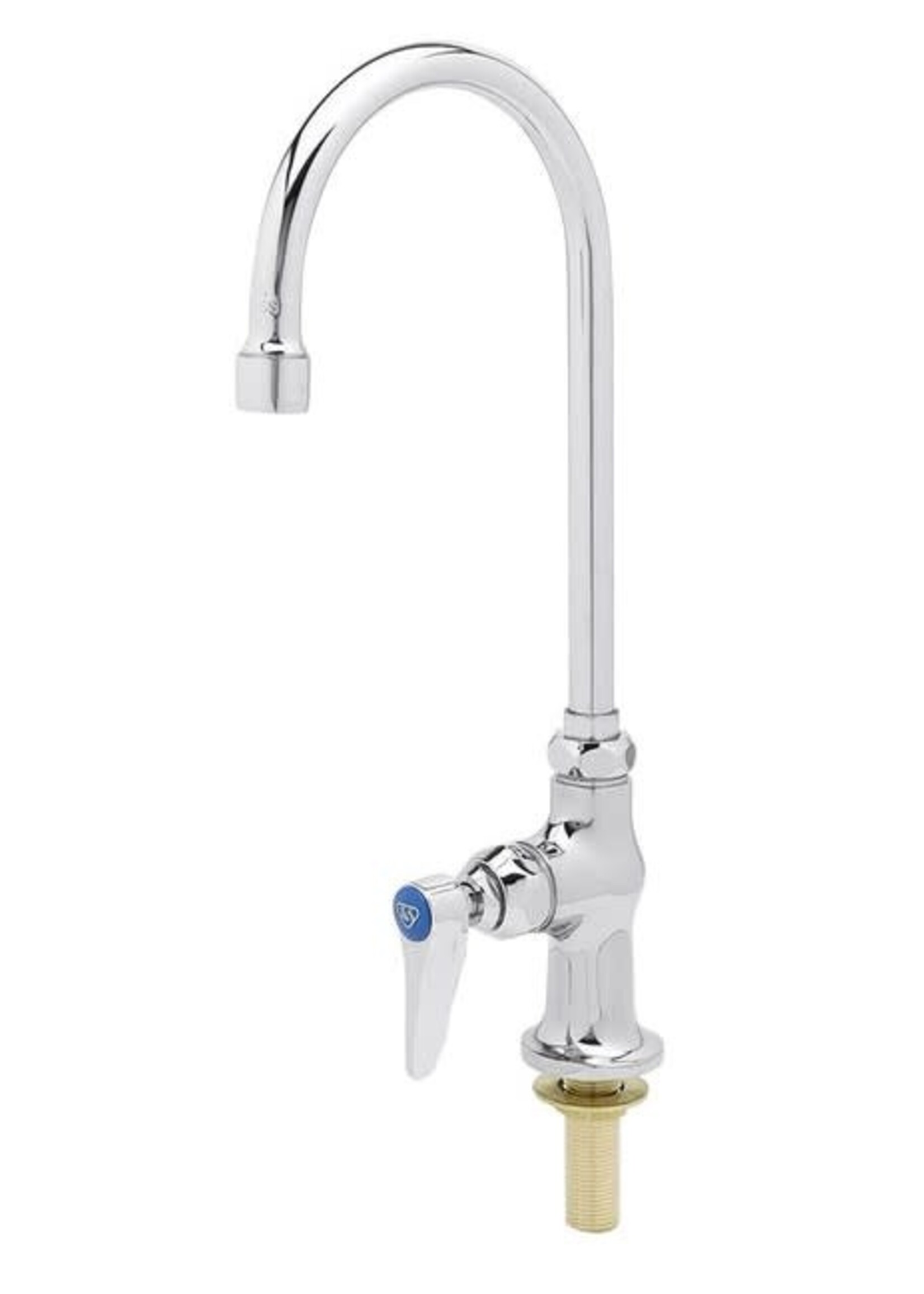 GOOSENECK BAR FAUCET T&S, CHROME FINISH, 5.59 GPM FLOW RATE CTC