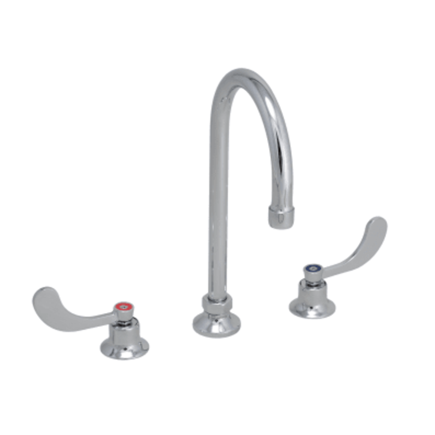PROFLO 0.5 GPM WIDESPREAD BATHROOM FAUCET W/ WRIST BLADE HANDLES AND COLOR INDEXED CAPS