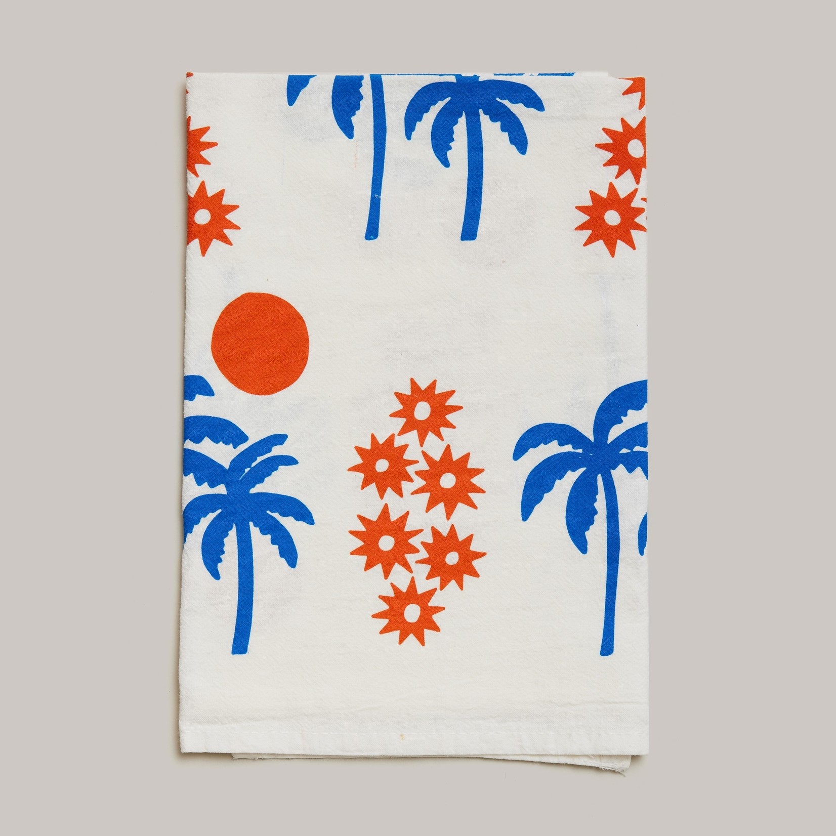 julie peach Tea Towel - White Palm Trees