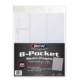 BCW Supplies Pages: 8-Pocket Multi-size pockets for Armada BCW Pages (20 count)