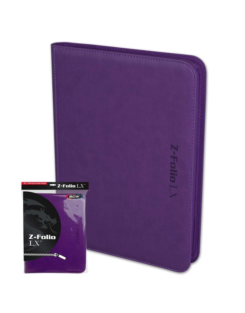 BCW Supplies Binder: 9-Pocket Z-Folio LX - Purple
