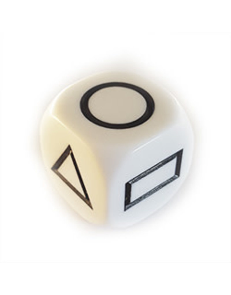 Koplow Educational Shapes Dice - White with Black Paint