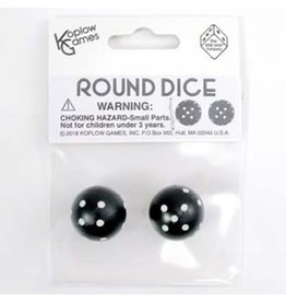 Koplow Round Six Sided Dice: Black (2 count)